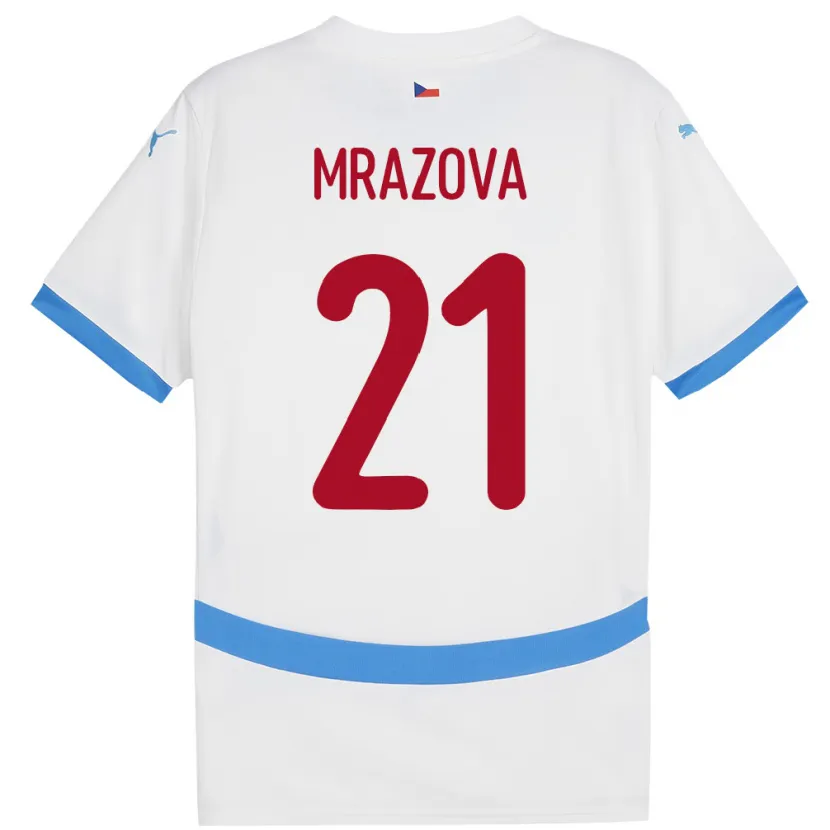 DanxenメンズチェコMiroslava Mrázová#21白アウェイシャツ24-26ジャージーユニフォーム