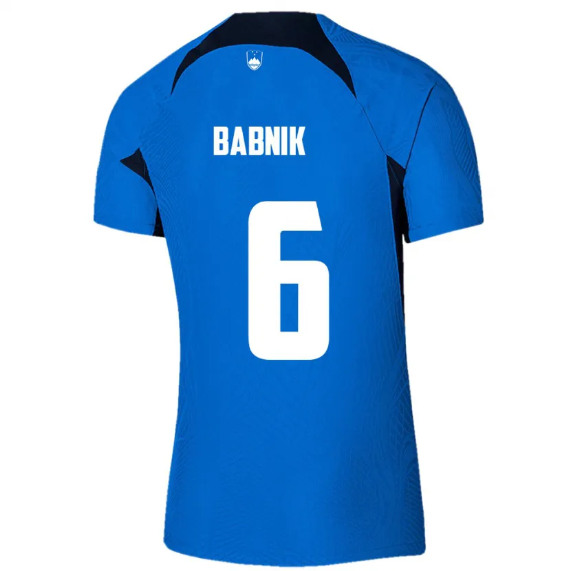 DanxenメンズスロベニアNika Babnik#6青アウェイシャツ24-26ジャージーユニフォーム