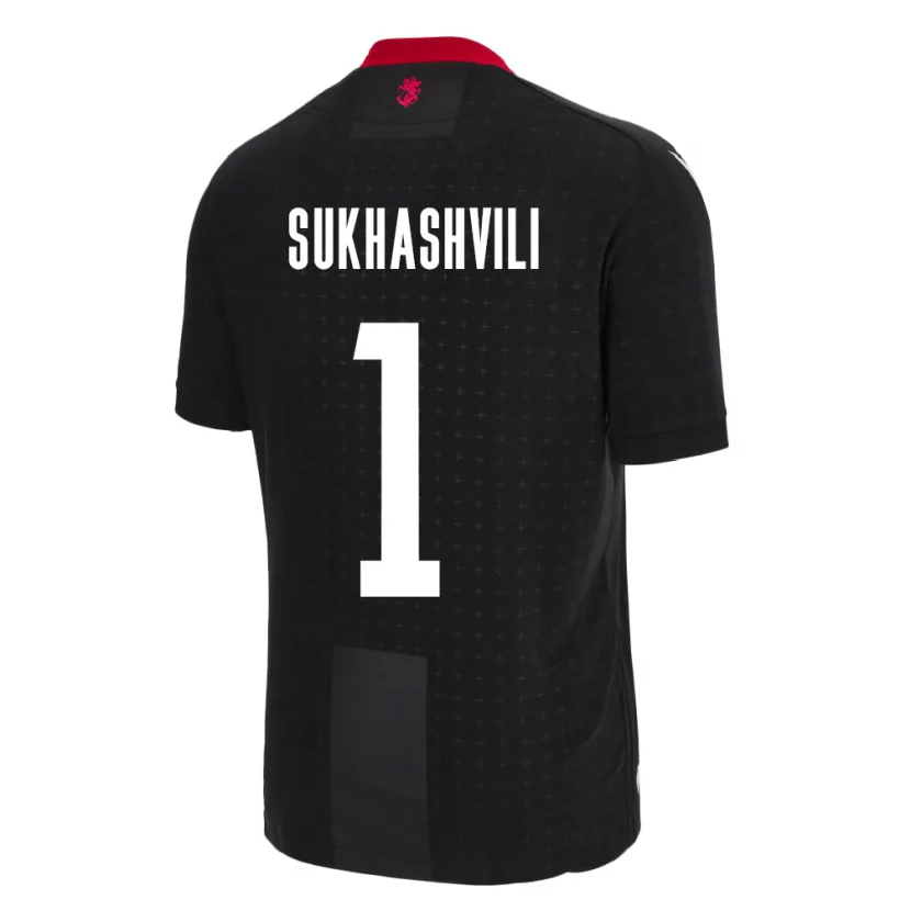 DanxenメンズジョージアTeona Sukhashvili#1黒アウェイシャツ24-26ジャージーユニフォーム