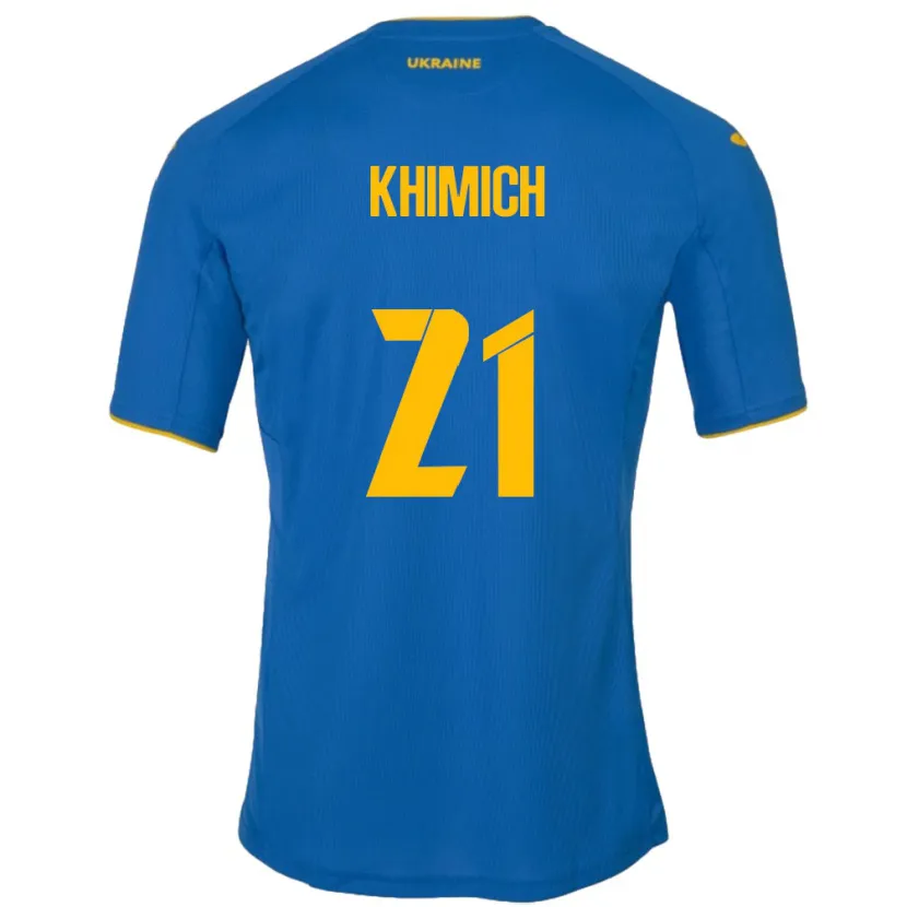 DanxenメンズウクライナTamila Khimich#21青アウェイシャツ24-26ジャージーユニフォーム