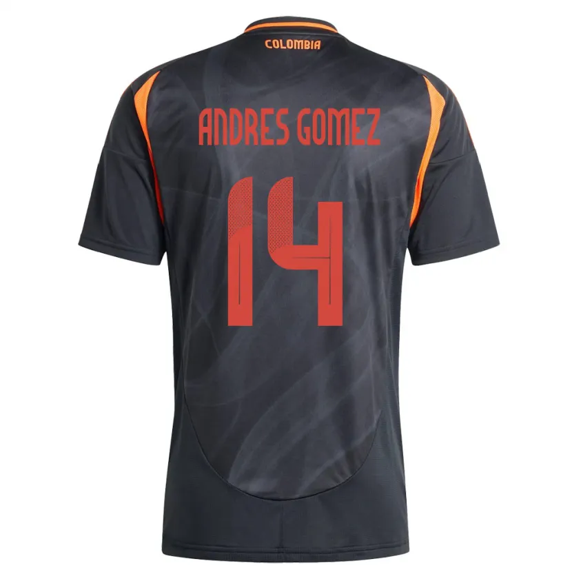 DanxenメンズコロンビアCarlos Andrés Gómez#14黒アウェイシャツ24-26ジャージーユニフォーム