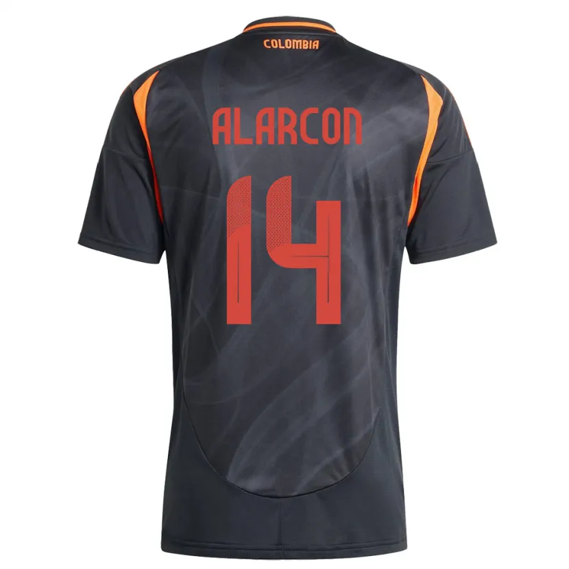 DanxenメンズコロンビアAndrés Alarcón#14黒アウェイシャツ24-26ジャージーユニフォーム