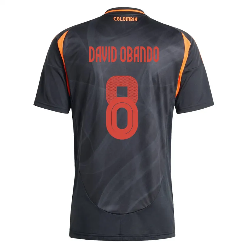 DanxenメンズコロンビアJuan David Obando#8黒アウェイシャツ24-26ジャージーユニフォーム