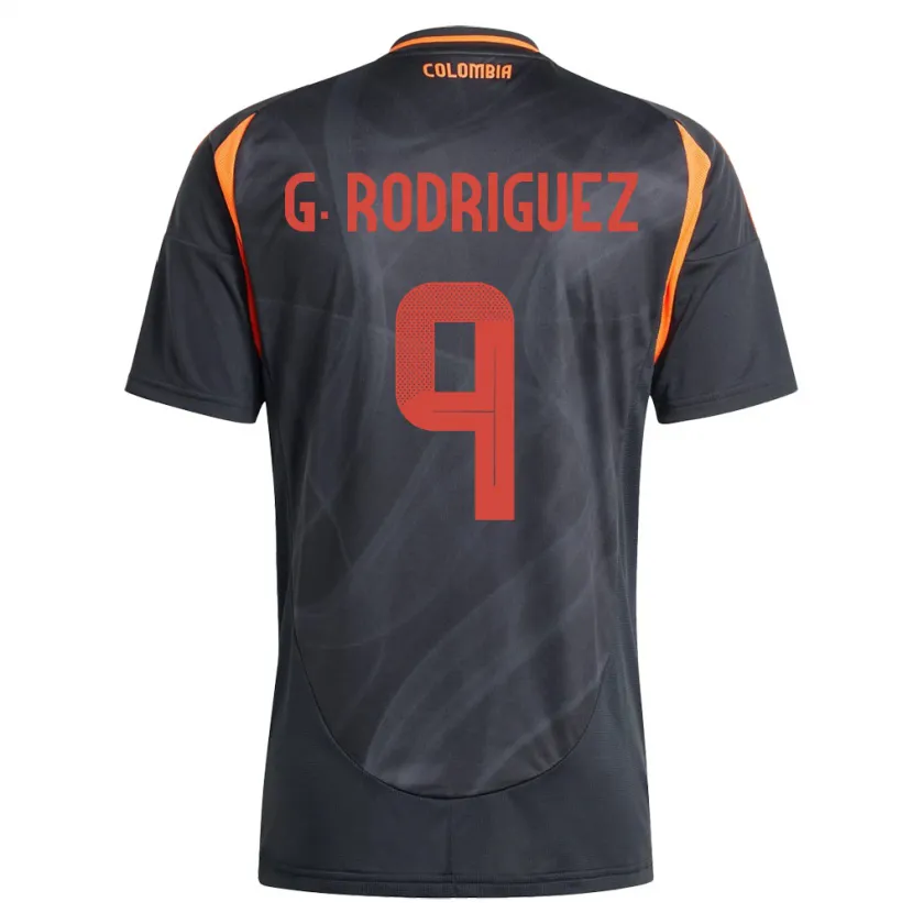 DanxenメンズコロンビアGabriela Rodríguez#9黒アウェイシャツ24-26ジャージーユニフォーム
