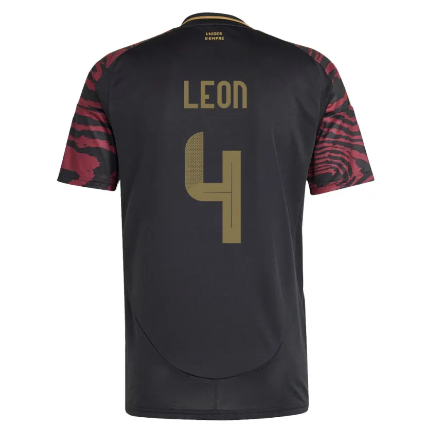 DanxenメンズペルーMía León#4黒アウェイシャツ24-26ジャージーユニフォーム