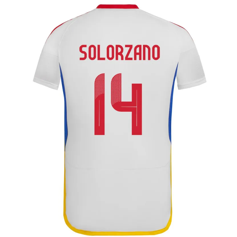 DanxenメンズベネズエラFabiola Solórzano#14白アウェイシャツ24-26ジャージーユニフォーム