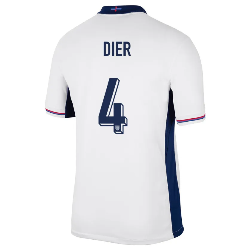 Danxenレディースイングランドエリック・ダイアー#4白ホームシャツ24-26ジャージーユニフォーム