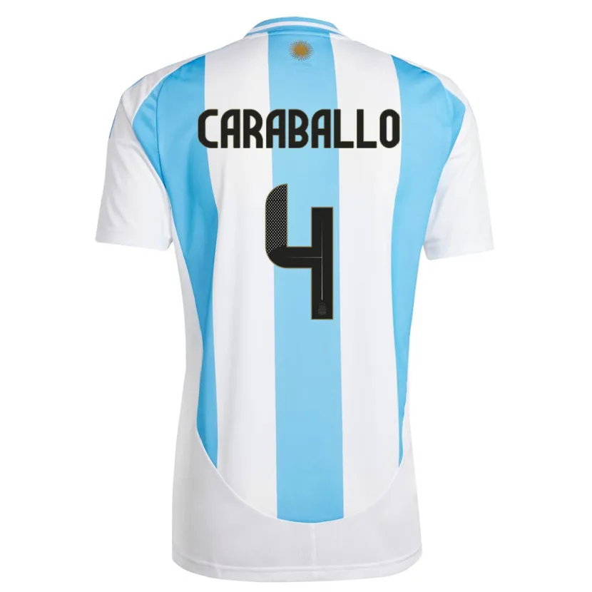 DanxenレディースアルゼンチンBrian Caraballo#4白 青ホームシャツ24-26ジャージーユニフォーム