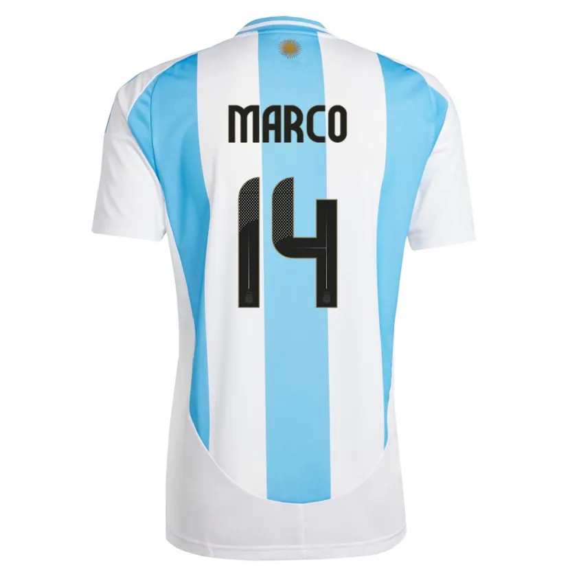 DanxenレディースアルゼンチンFrancisco Marco#14白 青ホームシャツ24-26ジャージーユニフォーム