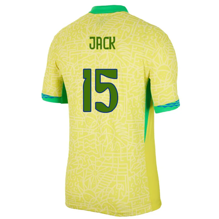 DanxenレディースブラジルFellipe Jack#15黄ホームシャツ24-26ジャージーユニフォーム