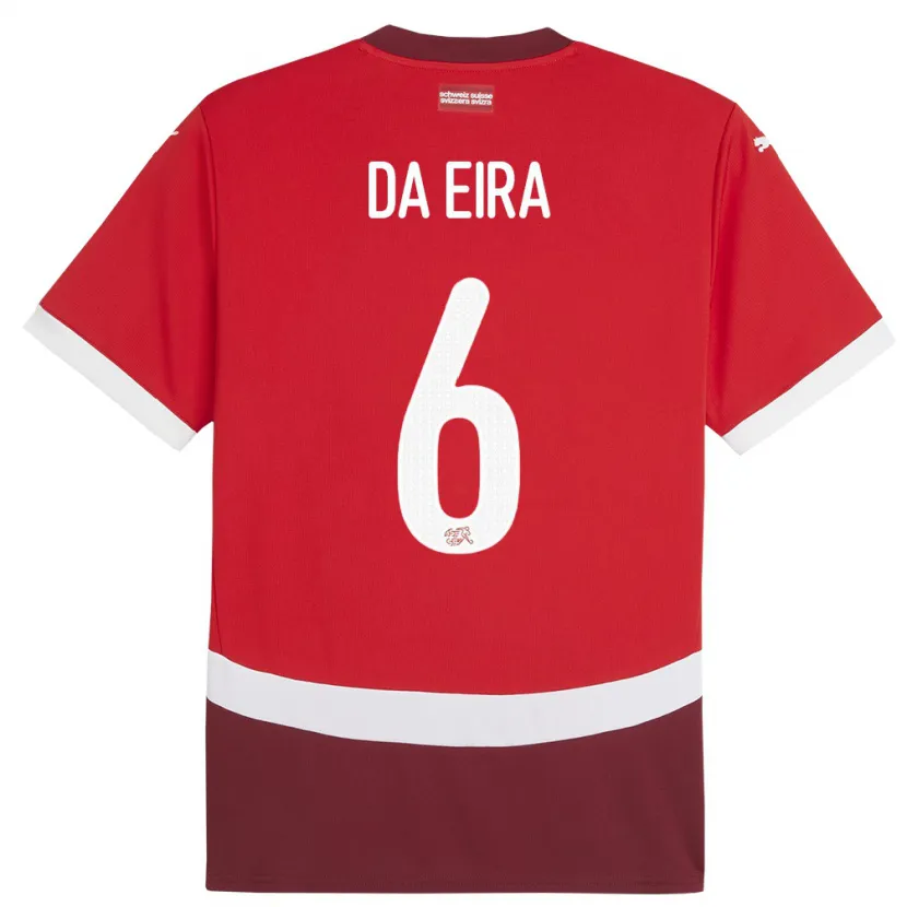 DanxenレディーススイスStefanie Da Eira#6赤ホームシャツ24-26ジャージーユニフォーム