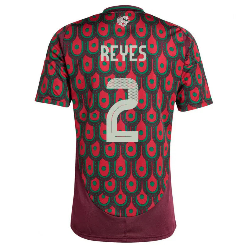 DanxenレディースメキシコLuis Reyes#2マルーンホームシャツ24-26ジャージーユニフォーム