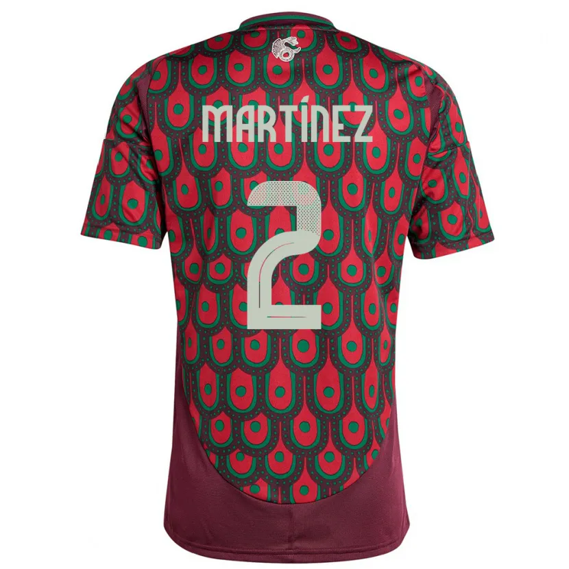DanxenレディースメキシコEmilio Martinez#2マルーンホームシャツ24-26ジャージーユニフォーム