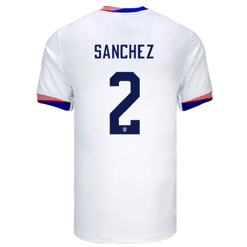 Danxenレディースアメリカ合衆国アシュリー・サンチェス#2白ホームシャツ24-26ジャージーユニフォーム