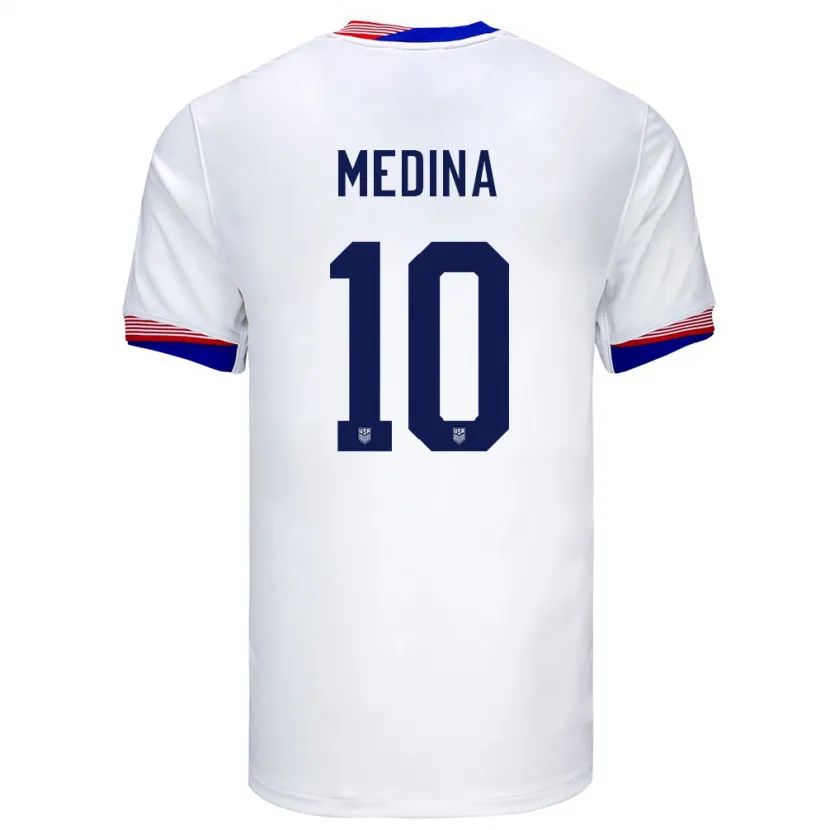 Danxenレディースアメリカ合衆国クルーズ・メディーナ#10白ホームシャツ24-26ジャージーユニフォーム