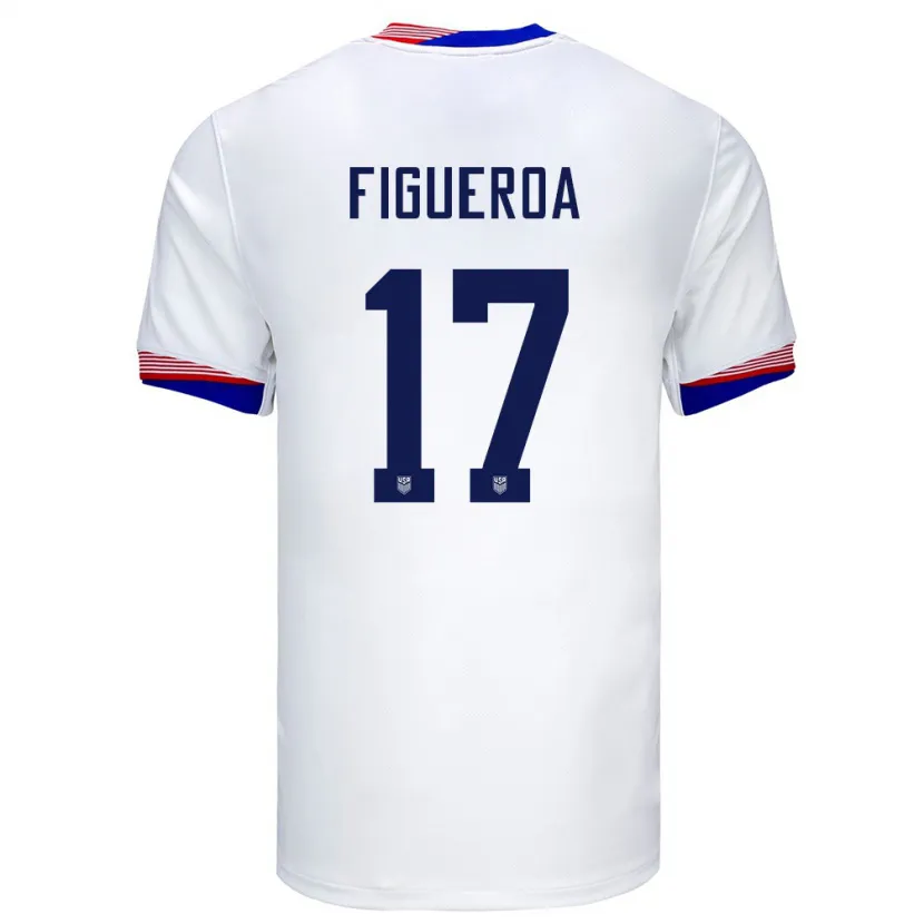Danxenレディースアメリカ合衆国ケイロル・フィゲロア#17白ホームシャツ24-26ジャージーユニフォーム