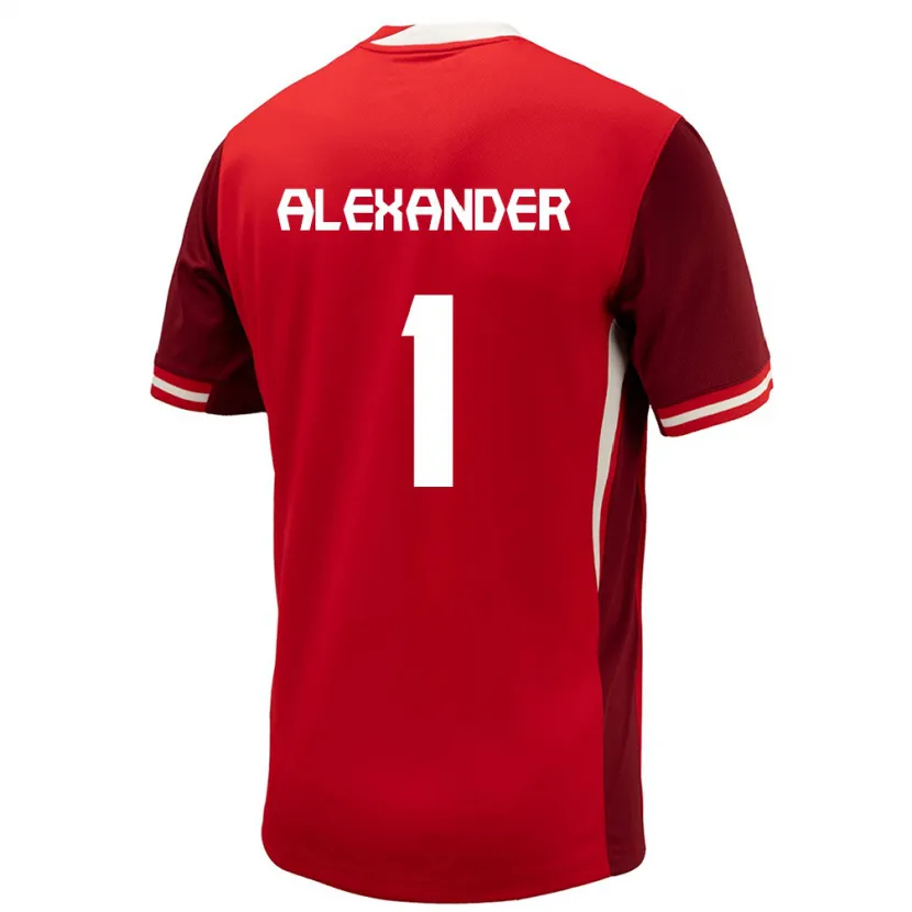 DanxenレディースカナダBen Alexander#1赤ホームシャツ24-26ジャージーユニフォーム