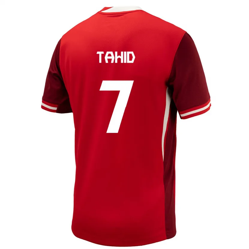 DanxenレディースカナダTaryck Tahid#7赤ホームシャツ24-26ジャージーユニフォーム