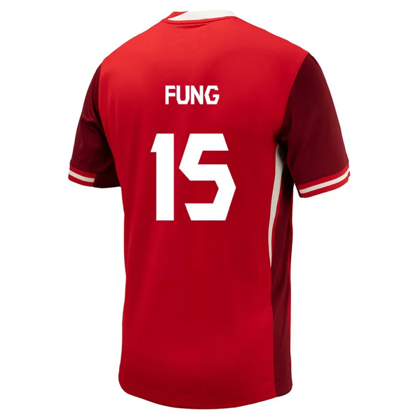 DanxenレディースカナダVictor Fung#15赤ホームシャツ24-26ジャージーユニフォーム