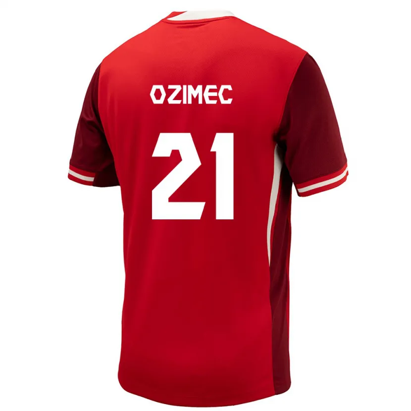 DanxenレディースカナダLucas Ozimec#21赤ホームシャツ24-26ジャージーユニフォーム