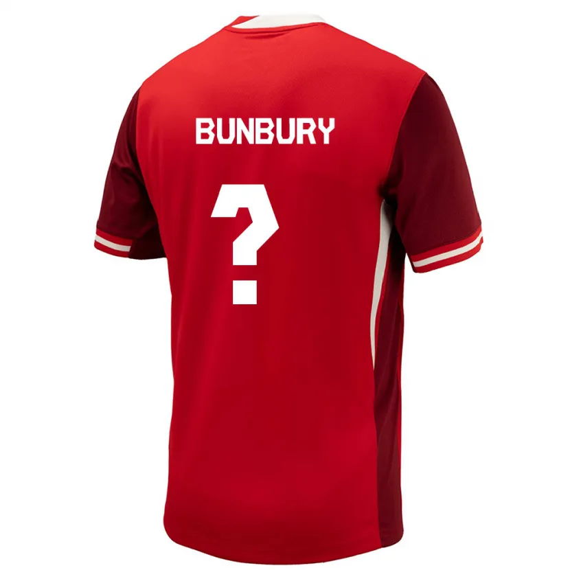 DanxenレディースカナダMataeo Bunbury#0赤ホームシャツ24-26ジャージーユニフォーム