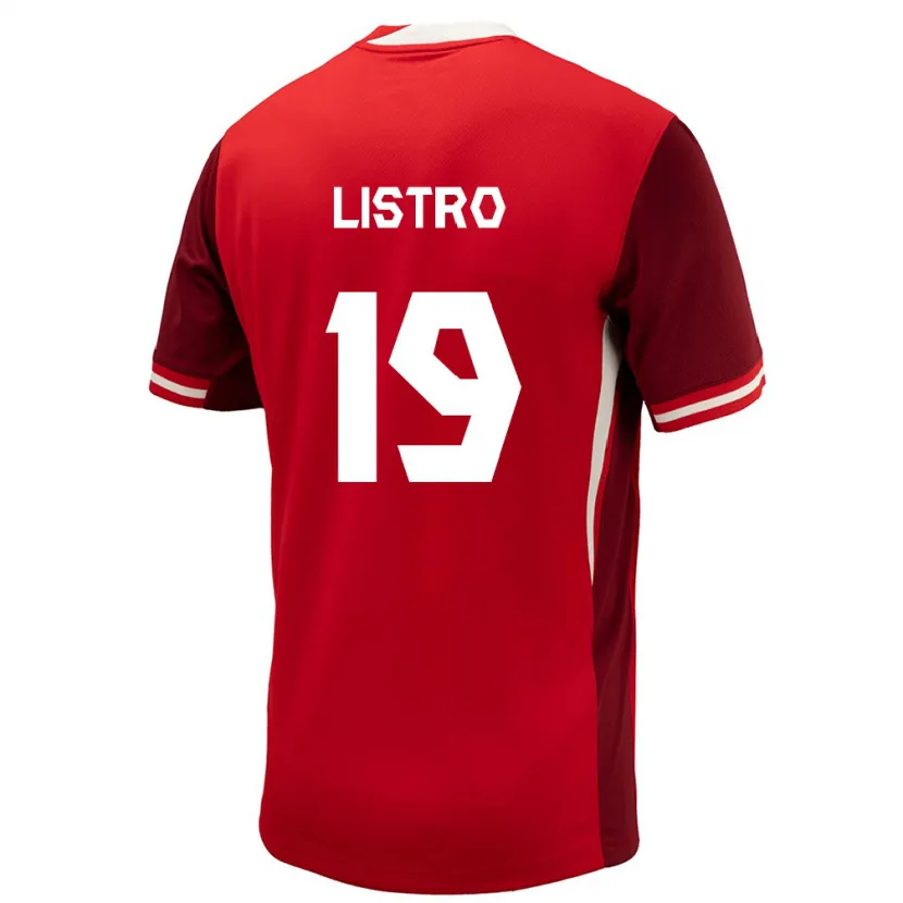 DanxenレディースカナダJordyn Listro#19赤ホームシャツ24-26ジャージーユニフォーム