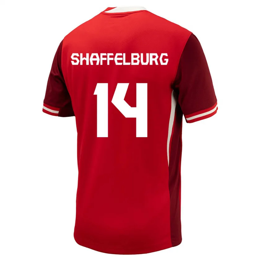 Danxenレディースカナダジェイコブ・シャッフェルバーグ#14赤ホームシャツ24-26ジャージーユニフォーム