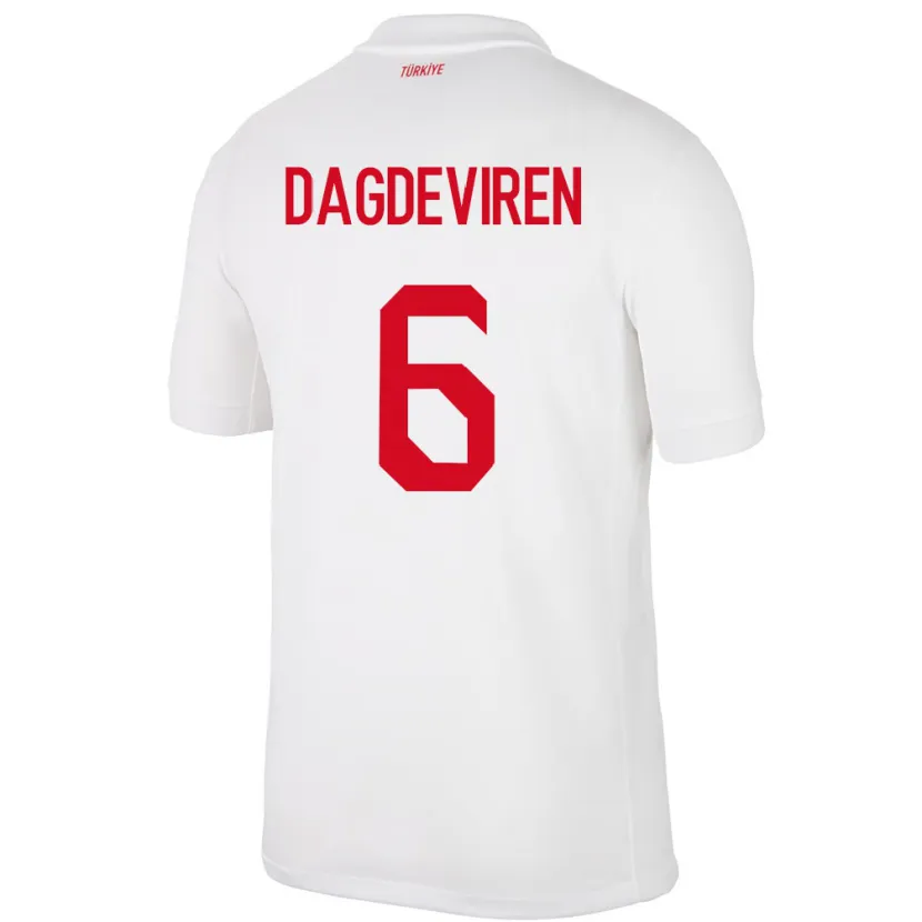 DanxenレディーストルコDiren Dağdeviren#6白ホームシャツ24-26ジャージーユニフォーム