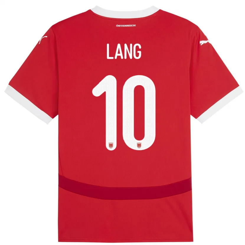DanxenレディースオーストリアChristoph Lang#10赤ホームシャツ24-26ジャージーユニフォーム