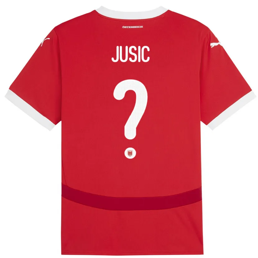 DanxenレディースオーストリアKenan Jusic#0赤ホームシャツ24-26ジャージーユニフォーム