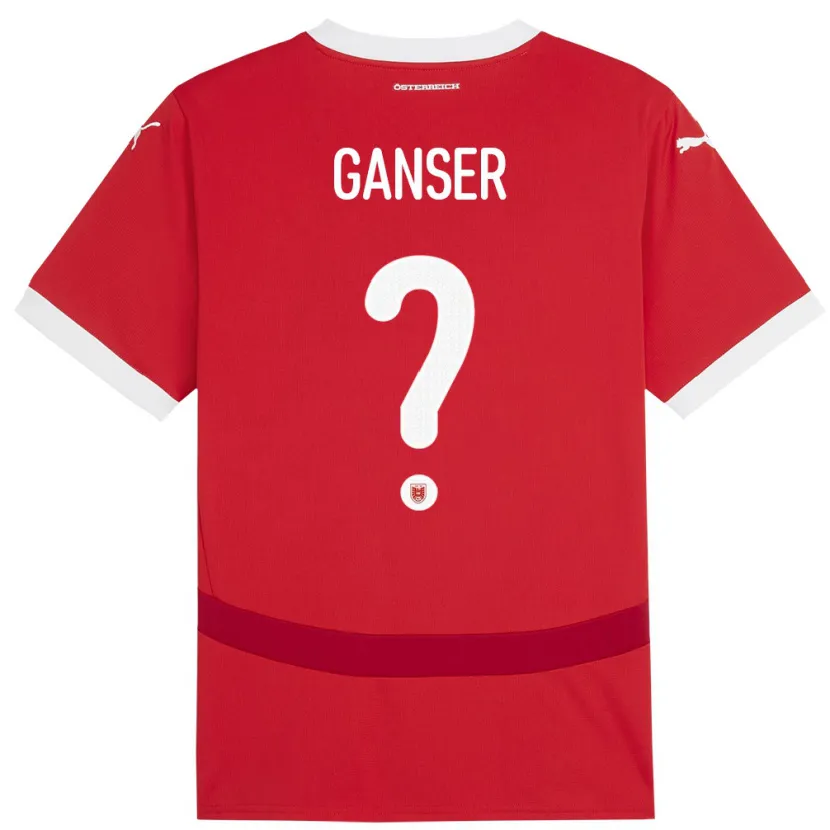 DanxenレディースオーストリアEmil Ganser#0赤ホームシャツ24-26ジャージーユニフォーム