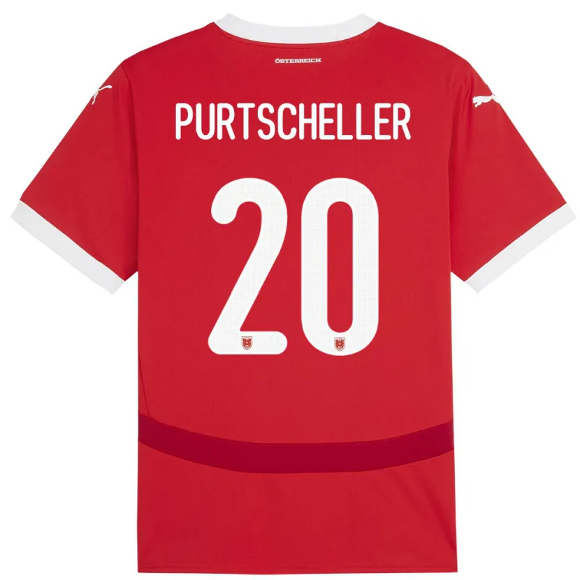 DanxenレディースオーストリアLilli Purtscheller#20赤ホームシャツ24-26ジャージーユニフォーム