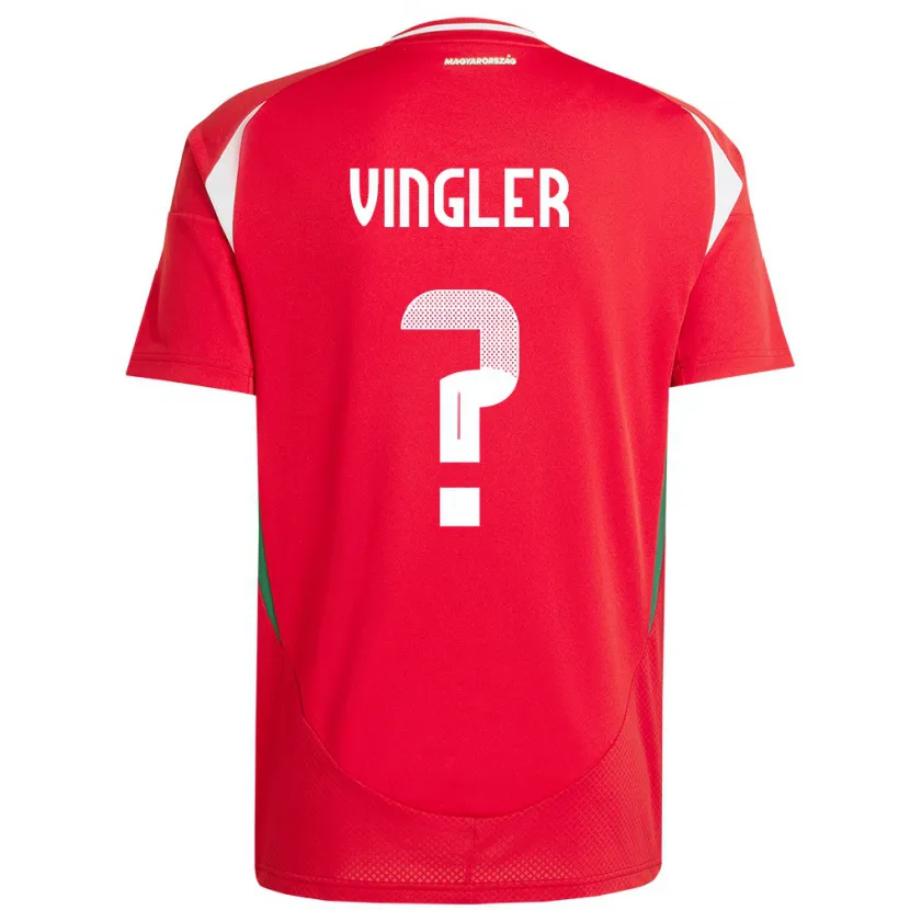 DanxenレディースハンガリーLászló Vingler#0赤ホームシャツ24-26ジャージーユニフォーム