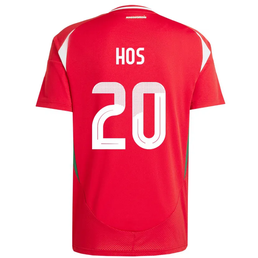 DanxenレディースハンガリーZsombor Hős#20赤ホームシャツ24-26ジャージーユニフォーム