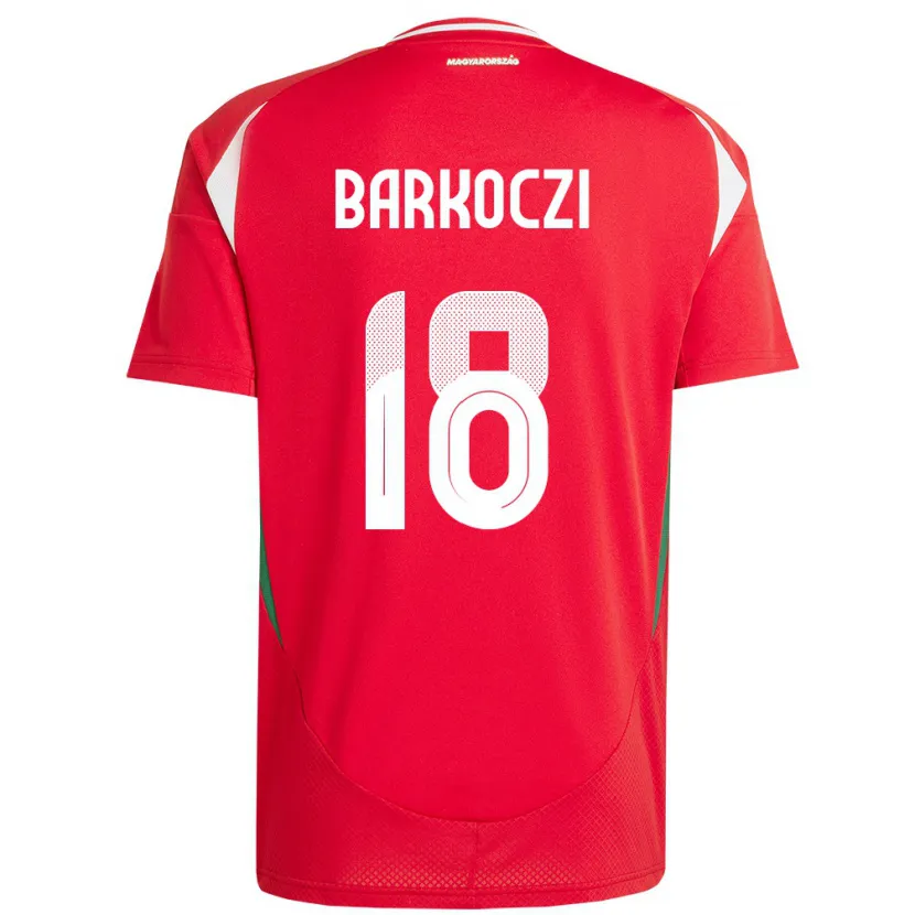 DanxenレディースハンガリーBarnabás Barkóczi#18赤ホームシャツ24-26ジャージーユニフォーム