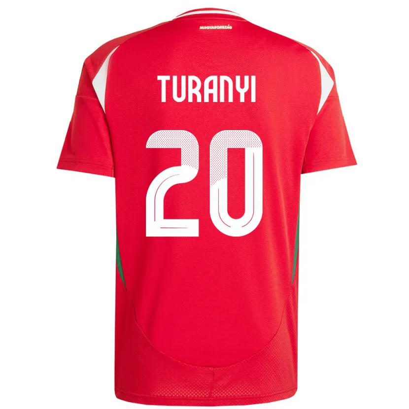 DanxenレディースハンガリーLilla Turányi#20赤ホームシャツ24-26ジャージーユニフォーム