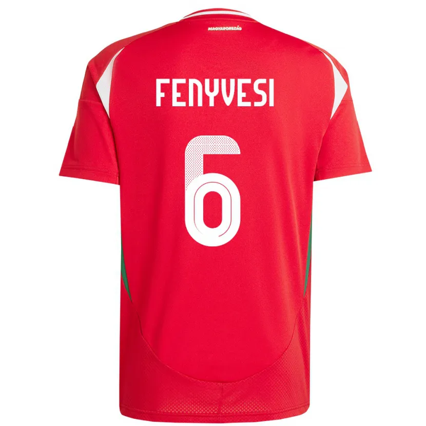DanxenレディースハンガリーEvelin Fenyvesi#6赤ホームシャツ24-26ジャージーユニフォーム