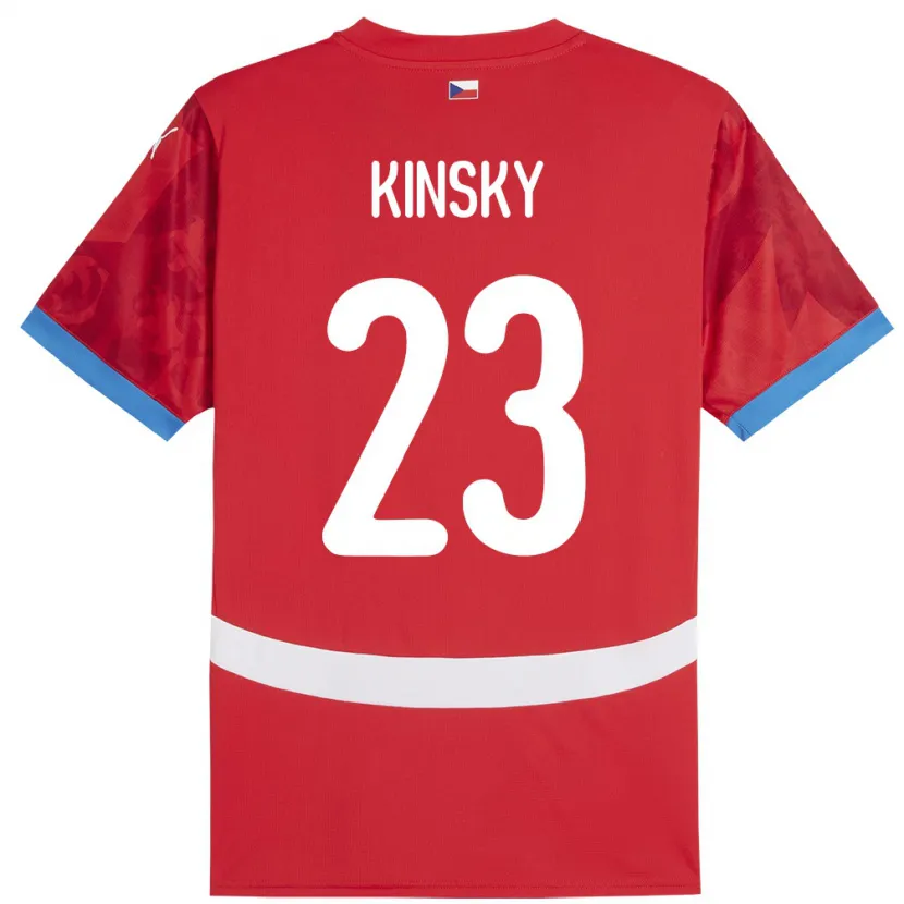 DanxenレディースチェコAntonin Kinsky#23赤ホームシャツ24-26ジャージーユニフォーム