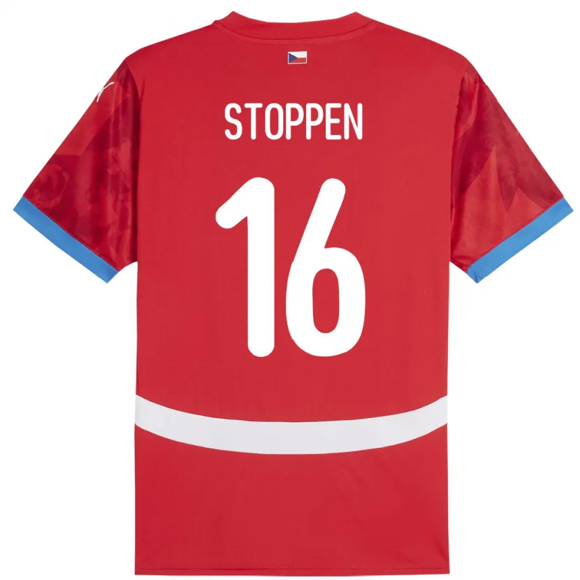 DanxenレディースチェコTadeas Stoppen#16赤ホームシャツ24-26ジャージーユニフォーム
