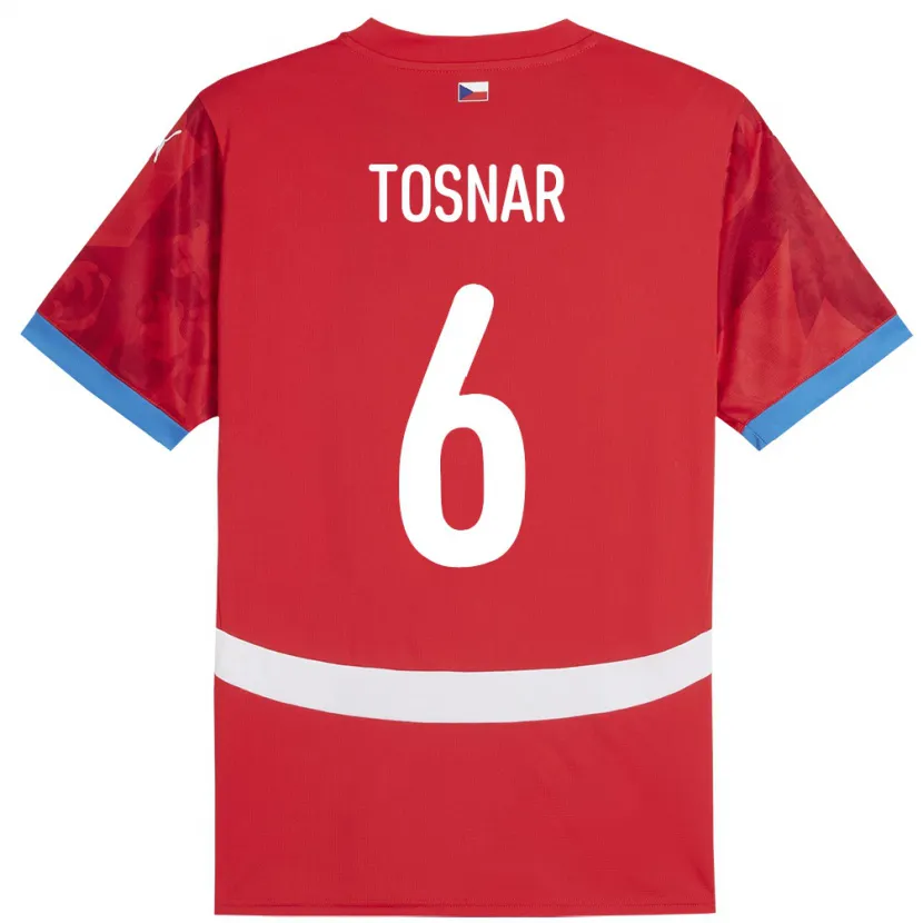 DanxenレディースチェコJakub Tosnar#6赤ホームシャツ24-26ジャージーユニフォーム