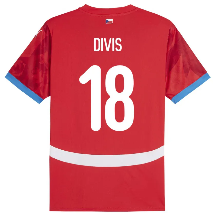 DanxenレディースチェコMatej Divis#18赤ホームシャツ24-26ジャージーユニフォーム