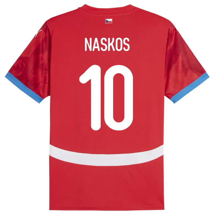 DanxenレディースチェコMarek Naskos#10赤ホームシャツ24-26ジャージーユニフォーム