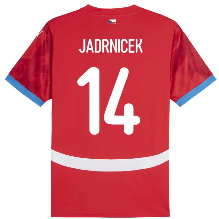 DanxenレディースチェコNikola Jadrnicek#14赤ホームシャツ24-26ジャージーユニフォーム