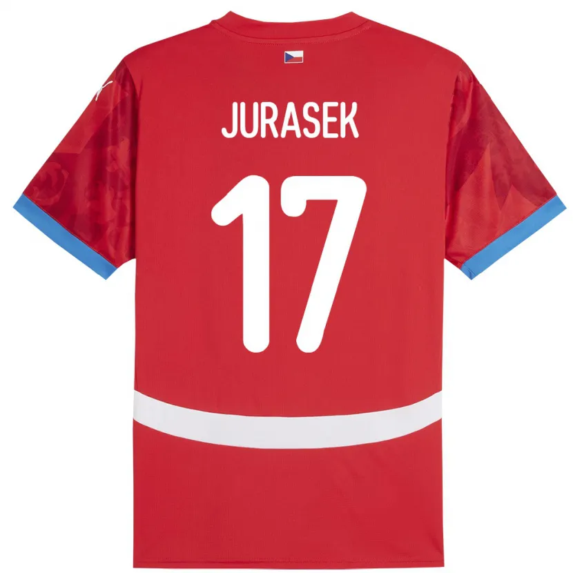 DanxenレディースチェコPatrik Jurasek#17赤ホームシャツ24-26ジャージーユニフォーム