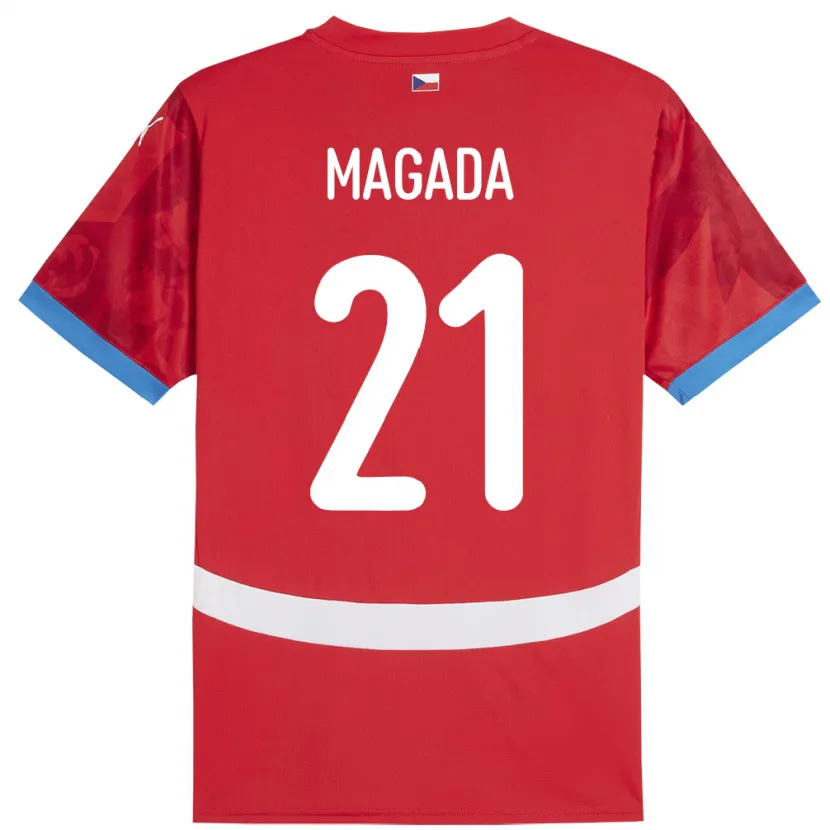 DanxenレディースチェコMaxim Magada#21赤ホームシャツ24-26ジャージーユニフォーム