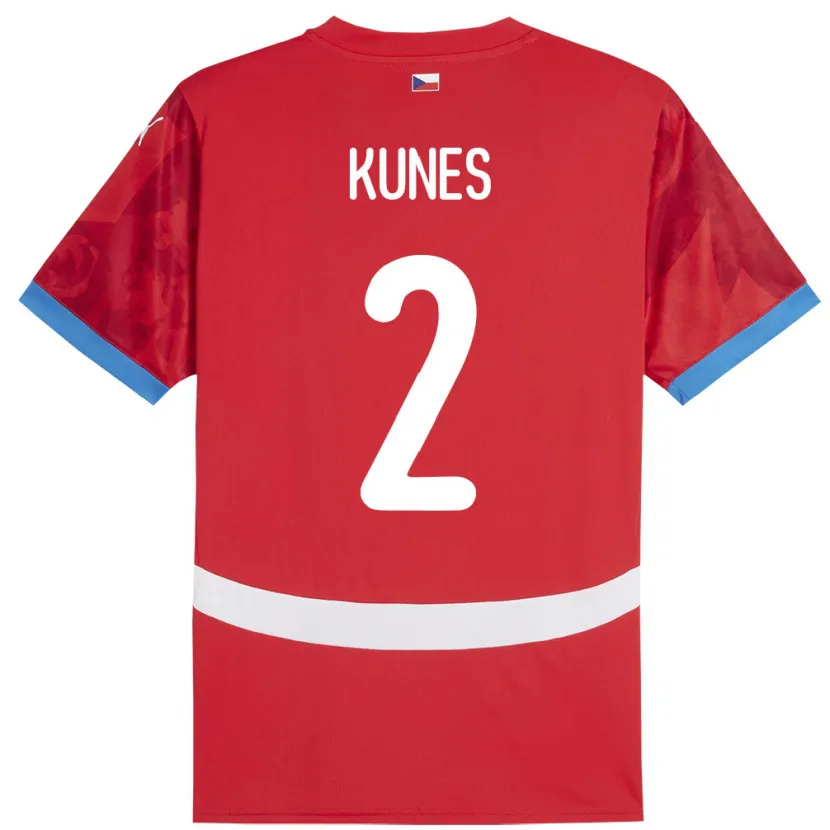 DanxenレディースチェコJan Kunes#2赤ホームシャツ24-26ジャージーユニフォーム