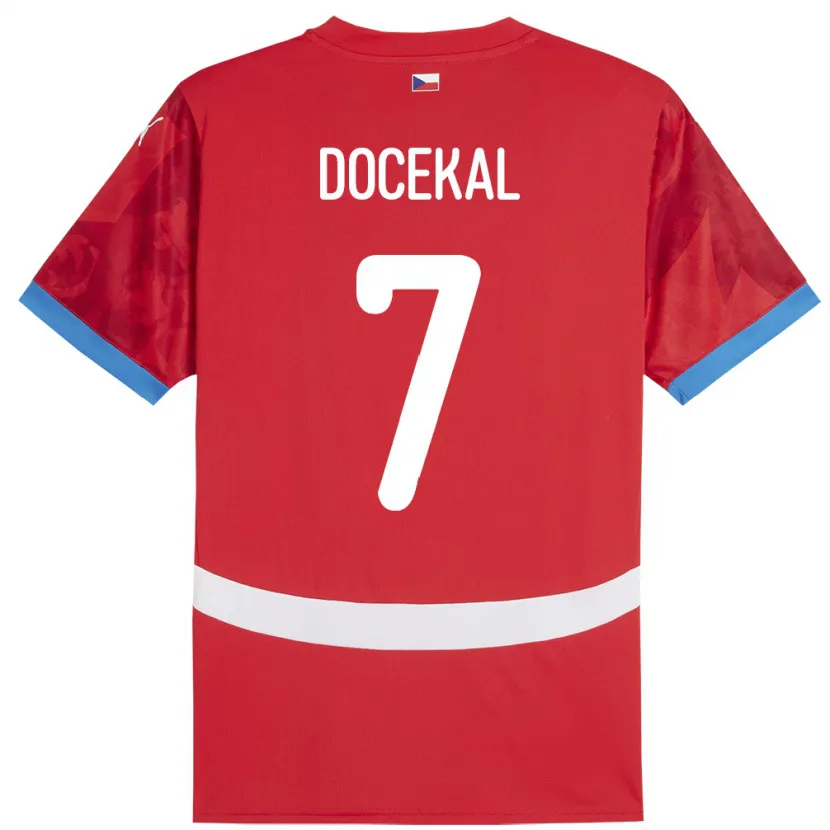 DanxenレディースチェコTomas Docekal#7赤ホームシャツ24-26ジャージーユニフォーム
