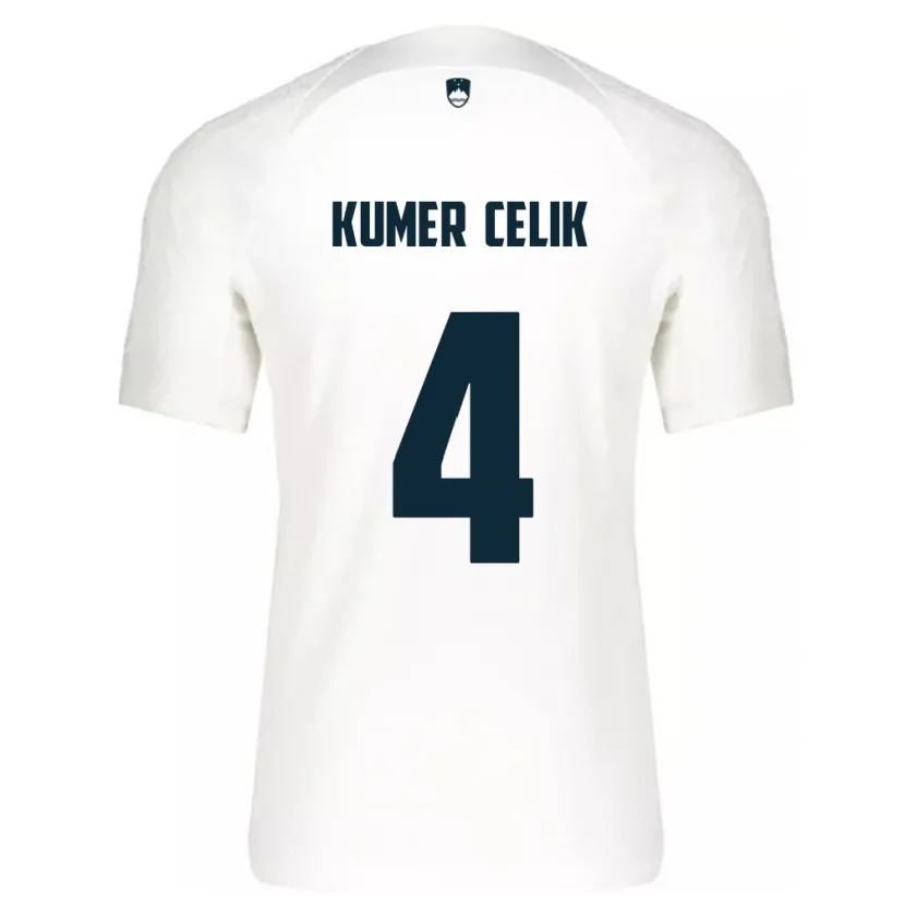 DanxenレディーススロベニアAn Kumer Celik#4白ホームシャツ24-26ジャージーユニフォーム