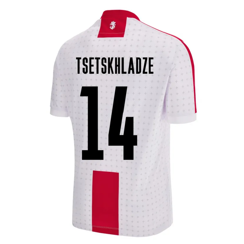 DanxenレディースジョージアNikoloz Tsetskhladze#14白ホームシャツ24-26ジャージーユニフォーム