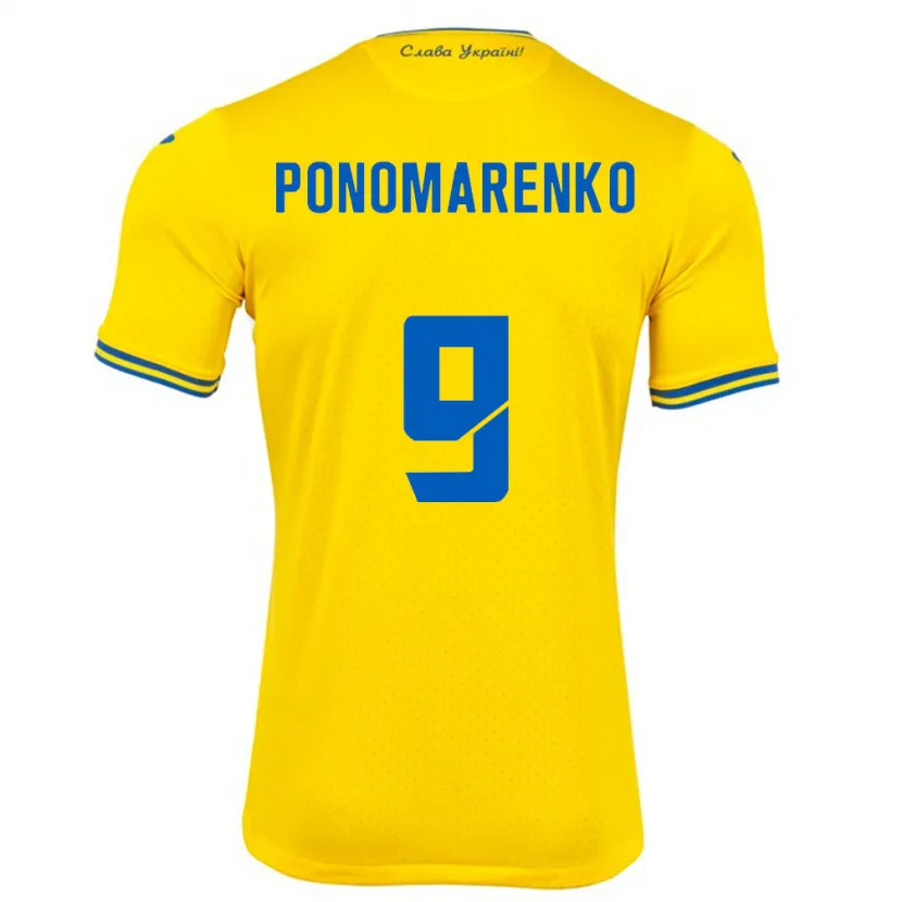DanxenレディースウクライナMatviy Ponomarenko#9黄ホームシャツ24-26ジャージーユニフォーム